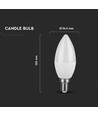 E14 6,5W LED kertepære - C37, plast