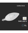 E14 6,5W LED kertepære - 600lm, plast, 3000K