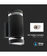 LED Væglampe Sort E27 IP44