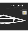 Hexagon Diamant 60x60 LED Panel, 60W - 100lm/W, Hvid kant