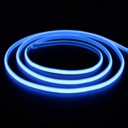 5m 11,5W/m Lyseblå Neon COB strip - 230V, IP67, 288 LED, Kan klippes for hver 10cm