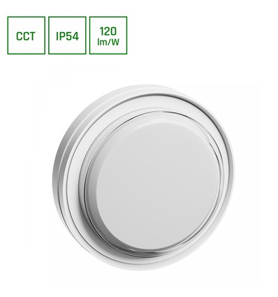Pastilo 10W - CCT 230V 120° IP54 IK10 180x47mm, hvid, rundt