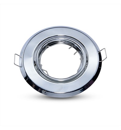 2 stk. GU10 indbygningsspot - Rund, krom, hul: Ø7,0 cm, max 35W