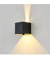 LEDlife CUBIC 6W Dæmpbar væglampe - Sort, firkantet, op/ned, justerbar, inde / ude, videresløjfning, IP65, inkl. lyskilde