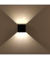 LEDlife CUBIC 6W væglampe - Sort, firkantet, op/ned, justerbar, inde / ude, videresløjfning, IP65, inkl. lyskilde
