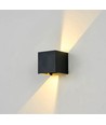 LEDlife CUBIC 6W væglampe - Sort, firkantet, op/ned, justerbar, inde / ude, videresløjfning, IP65, inkl. lyskilde