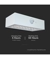 3W solcelle væglampe med sensor - IP65, hvid, 350lm, PIR sensor, udendørs