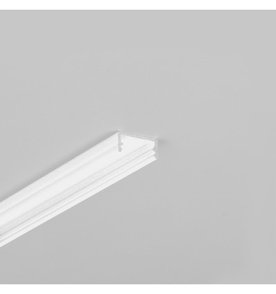 2m aluprofil BEGTON12 J/S - Hvid lakeret, påbygning, LED skinne