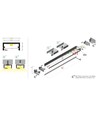2m aluprofil BEGTON12 J/S - Hvid lakeret, påbygning, LED skinne
