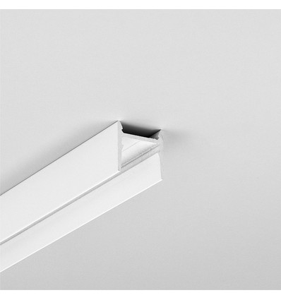 2m aluprofil COZY12 C/U1 - Hvid lakeret, påbygning, LED skinne