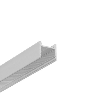 2m aluprofil HOOD14 F/U1 - Ubehandlet aluminium, påbygning, LED skinne