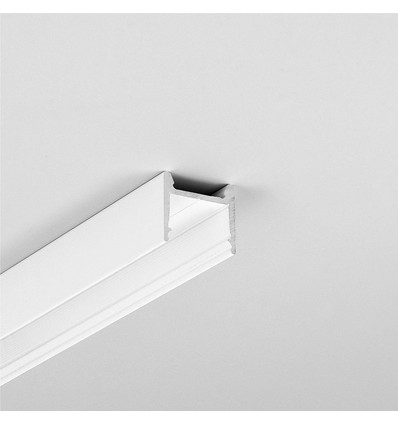 2m aluprofil HOOD14 F/U1 - Hvid lakeret, påbygning, LED skinne
