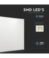V-Tac bagbelyst LED Panel 60x60 - 36W, flicker free, 120 lm/W, hvid kant