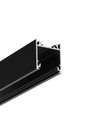 2m aluprofil LINEA20 EE7F/TY - Sort anodiseret, påbygning, LED skinne