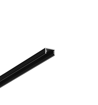 1m aluprofil SLIM8 AC2/Z - Sort anodiseret, påbygning, LED skinne