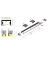 1m aluprofil SLIM8 AC2/Z - Hvid lakeret, påbygning, LED skinne