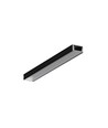 1m aluprofil SLIM8 AC2/Z - Sort anodiseret, påbygning, LED skinne