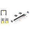 2m aluprofil SMART10 AC2/Z - Sort anodiseret, påbygning, LED skinne