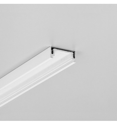 2m aluprofil SURFACE14.V2 EE7F/Y - Hvid lakeret, påbygning, LED skinne