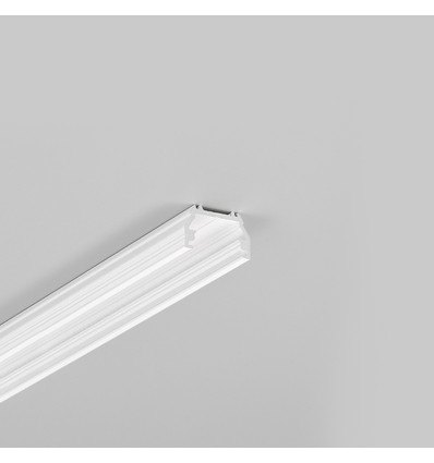 1m aluprofil UNI12 BCD/U - Hvid lakeret, påbygning, LED skinne
