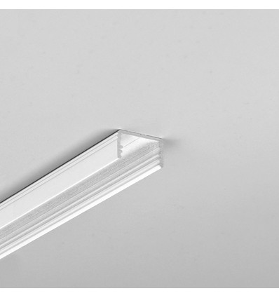 2m aluprofil UNI14 BC3/Y - Hvid lakeret, påbygning, LED skinne