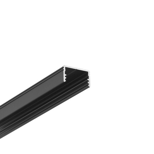 2m aluprofil UNI14 BC3/Y - Sort anodiseret, påbygning, LED skinne