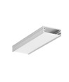 2m aluprofil WIDE24 G/W - Ubehandlet aluminium, påbygning, LED skinne