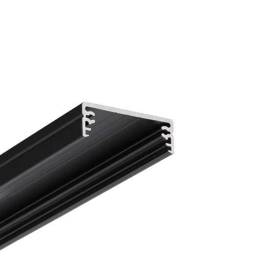 2m aluprofil WIDE24 G/W - Sort anodiseret, påbygning, LED skinne