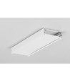 2m aluprofil WIDE24 G/W - Hvid lakeret, påbygning, LED skinne