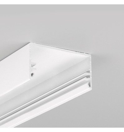 1m aluprofil LOWI C10 - Hvid lakeret, påbygning, LED skinne