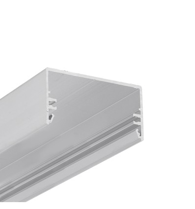 2m aluprofil LOWI C10 - Ubehandlet aluminium, påbygning, LED skinne