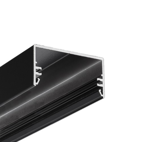 2m aluprofil LOWI C10 - Sort lakeret, påbygning, LED skinne