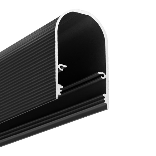 1m aluprofil NAMI23 CD-9 - Sort anodiseret, påbygning, LED skinne