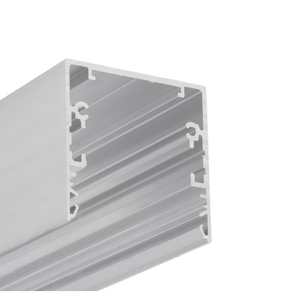 2m aluprofil PHIL53 C10 - Ubehandlet aluminium, påbygning, LED skinne