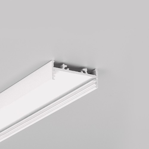 2m aluprofil VARIO30-01 ACDE-9/TY - Hvid lakeret, påbygning, LED skinne
