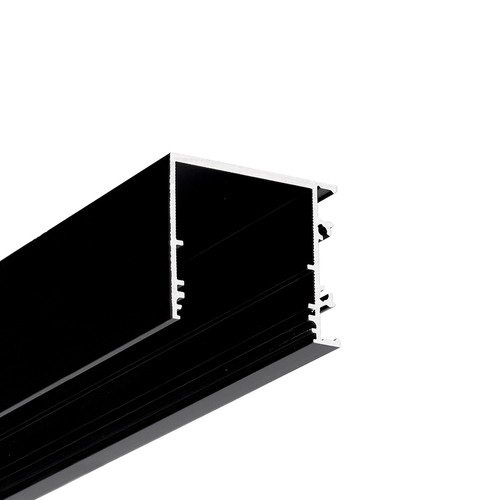 1m aluprofil VARIO30-03 ACDE-9/TY - Sort anodiseret, påbygning, LED skinne