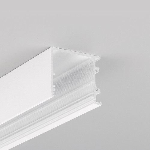 2m aluprofil VARIO30-03 ACDE-9/TY - Hvid lakeret, påbygning, LED skinne