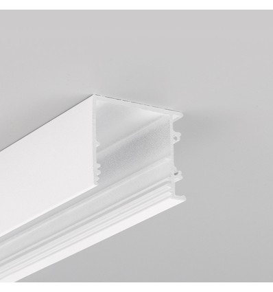 2m aluprofil VARIO30-03 ACDE-9/TY - Hvid lakeret, påbygning, LED skinne