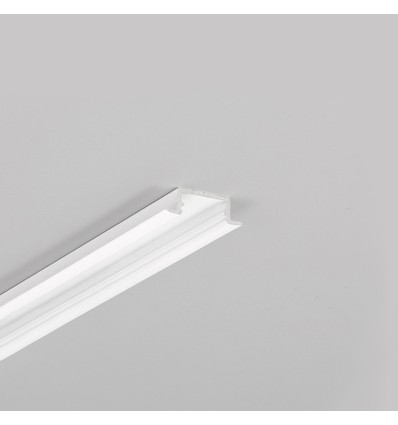 1m aluprofil BEGTIN12 J/S - Hvid lakeret, indbygget, LED skinne