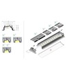 1m aluprofil DIAGONAL14 F/TY - Ubehandlet aluminium, indbygget, LED skinne