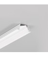 1m aluprofil DIAGONAL14 F/TY - Hvid lakeret, indbygget, LED skinne