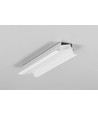 1m aluprofil DIAGONAL14 F/TY - Hvid lakeret, indbygget, LED skinne