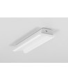 1m aluprofil DIAGONAL14 F/TY - Hvid lakeret, indbygget, LED skinne