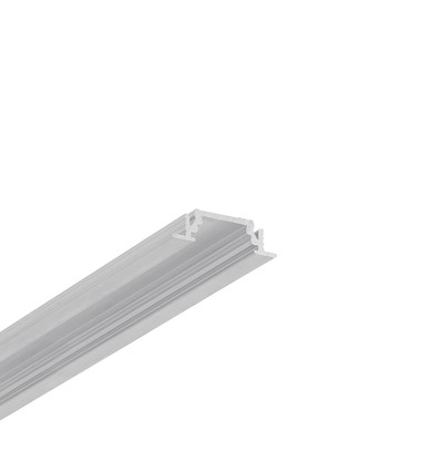 2m aluprofil GROOVE10 BC/UX - Ubehandlet aluminium, indbygget, LED skinne