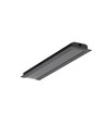 1m aluprofil GROOVE10 BC/UX - Sort anodiseret, indbygget, LED skinne