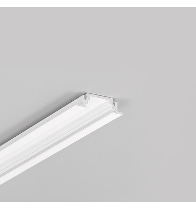 2m aluprofil GROOVE10 BC/UX - Hvid lakeret, indbygget, LED skinne