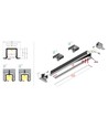 1m aluprofil SMART-IN10 AC2/Z - Hvid lakeret, indbygget, LED skinne