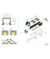 2m aluprofil LINEA-IN20 EE7F/U7 - Anodiseret, indbygget, LED skinne