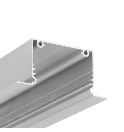 2m aluprofil PHIL RECESSED C10 - Anodiseret, indbygget, LED skinne
