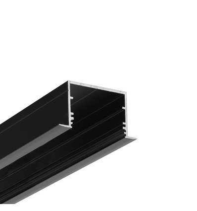 2m aluprofil VARIO30-07 ACDE-9/U9 - Sort anodiseret, indbygget, LED skinne
